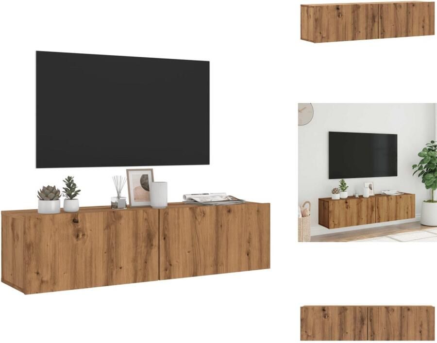 VidaXL Tv-meubel Tv-meubelen Tv Kast Opbergkast Tv-wandmeubel 120x30x30 cm bewerkt hout artisanaal eikenkleurig