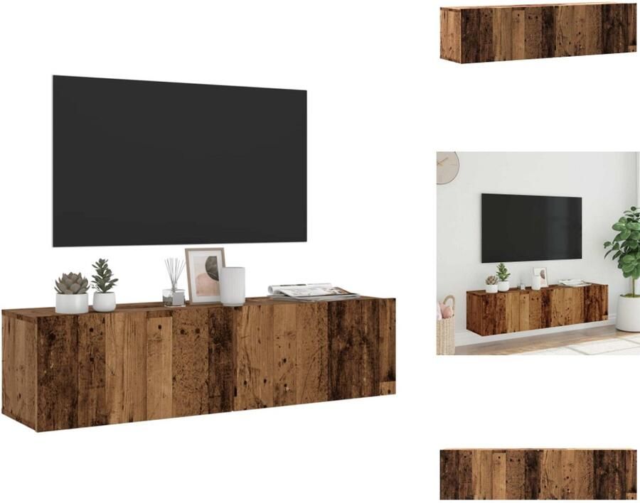 VidaXL Tv-meubel Tv-meubelen Tv Kast Opbergkast Tv-wandmeubel 120x30x30 cm bewerkt hout oud houtkleurig