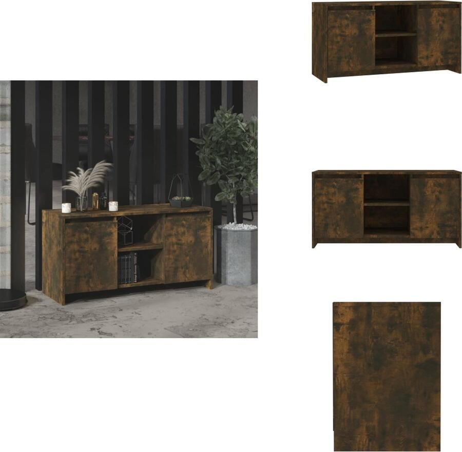 VidaXL Tv-meubel Tv-meubelen Tv-kast Televisiemeubel Tv-meubel 102x37 5x52 5 cm bewerkt hout gerookt eikenkleurig