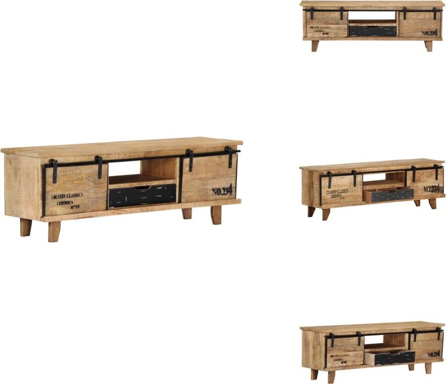 VidaXL Tv-meubel Tv-meubelen Tv-kast Tv-standaard Tv-meubel 120x30x40 cm massief mangohout