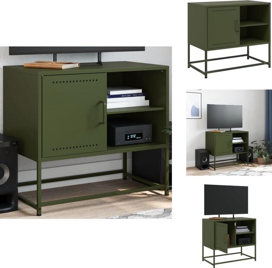 VidaXL Tv-meubel Tv-meubelen Tv-meubel Tv-meubelen Tv-meubel 100 5x39x60 5 cm staal mosterdgeel