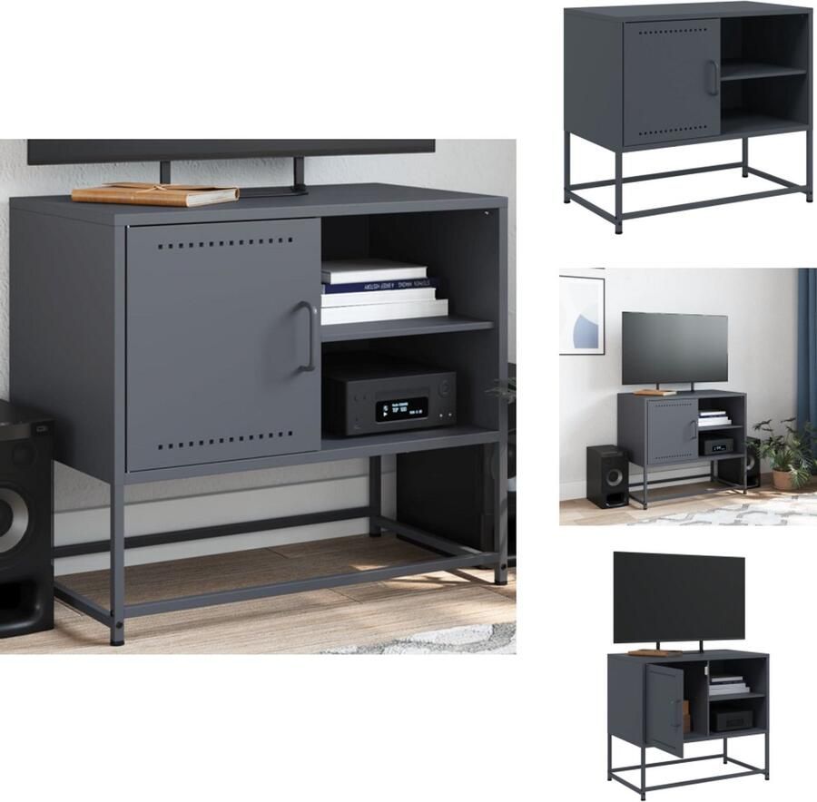 VidaXL Tv-meubel Tv-meubelen Tv-meubel Tv-meubelen Tv-meubel 100 5x39x60 5 cm staal roze - Foto 2