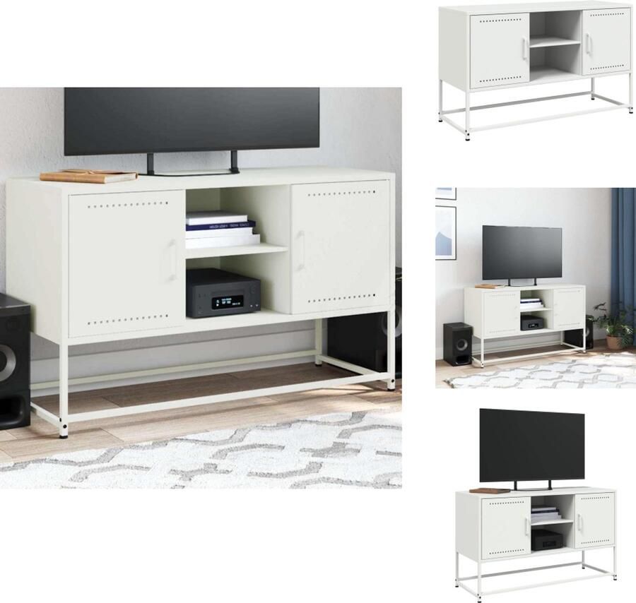 VidaXL Tv-meubel Tv-meubelen Tv-meubel Tv-meubelen Tv-meubel 100 5x39x60 5 cm staal wit