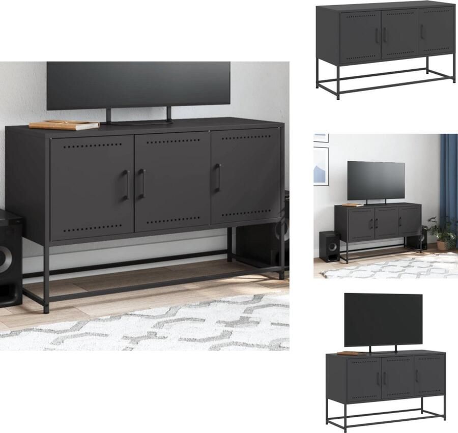 VidaXL Tv-meubel Tv-meubelen Tv-meubel Tv-meubelen Tv-meubel 100 5x39x60 5 cm staal zwart
