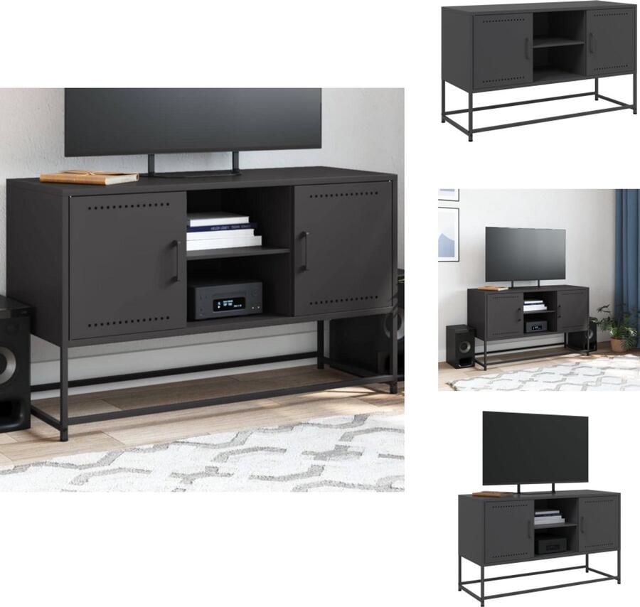 VidaXL Tv-meubel Tv-meubelen Tv-meubel Tv-meubelen Tv-meubel 100 5x39x60 5 cm staal zwart
