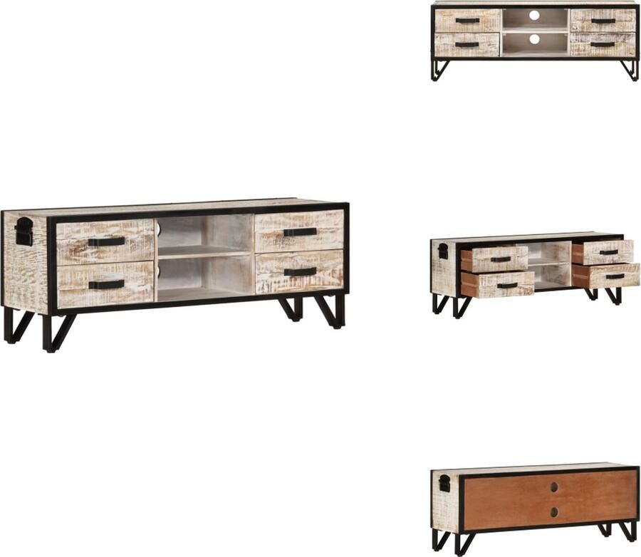 VidaXL Tv-meubel Tv-meubelen Tv-meubels Tv-meubilair Tv-meubel 110x30x41 cm massief acaciahout