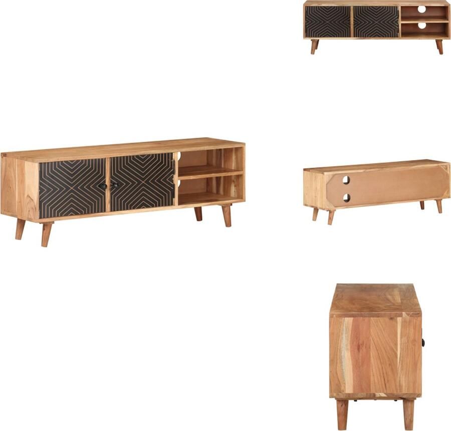 VidaXL Houten TV-meubel Niet vermeld TV-standaard 115 x 30 x 39 cm Ken- Massief acaciahout Kast