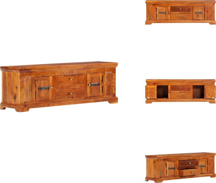 VidaXL Tv-meubel Tv-meubelen Tv-meubels Tv-meubilair Tv-meubel 119x30x40 cm massief acaciahout