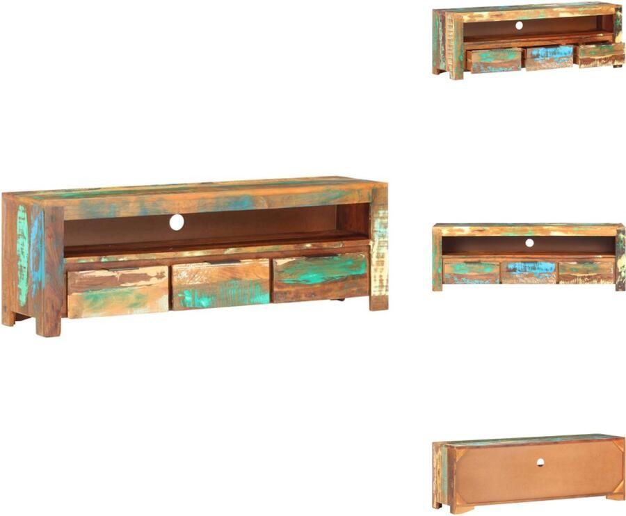 VidaXL Tv-meubel Tv-meubelen Tv-meubels Tv-meubilair Tv-meubel 119x30x41 cm massief gerecycled hout