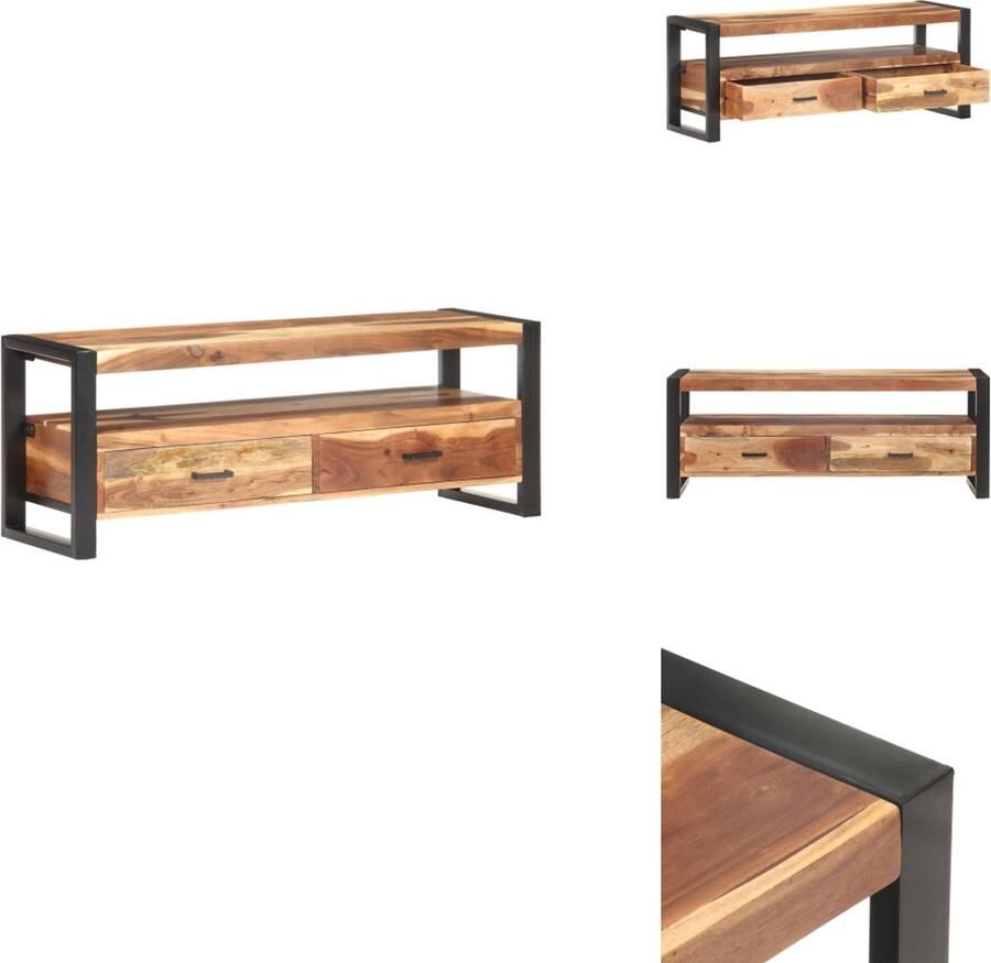 VidaXL Tv-meubel Tv-meubelen Tv-meubels Tv-meubilair Tv-meubel 120x35x45 cm hout met honingkleurige afwerking