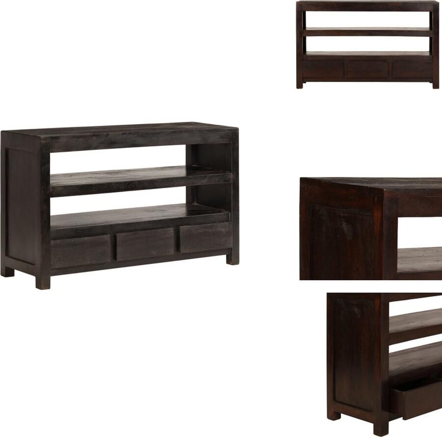 VidaXL Tv-meubel Tv-meubelen Tv-meubels Tv-meubilair Tv-meubel 90x30x55 cm massief acaciahout donkerbruin