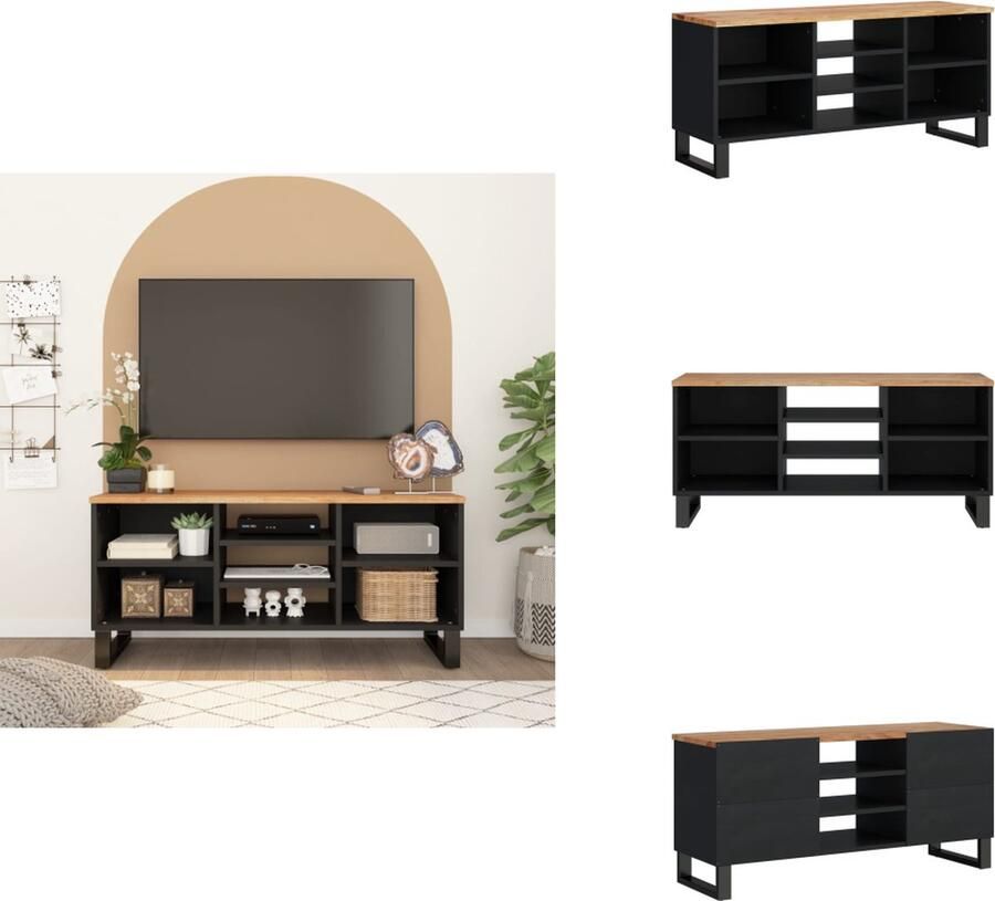 VidaXL Tv-meubel Tv-meubelen Tv-standaard Televisiemeubel Tv-meubel 100x33x46 cm massief acaciahout en bewerkt hout