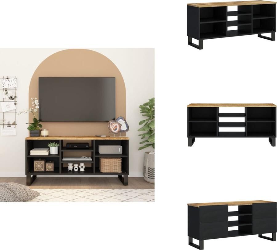VidaXL Tv-meubel Tv-meubelen Tv-standaard Televisiemeubel Tv-meubel 100x33x46 cm massief mangohout en bewerkt hout