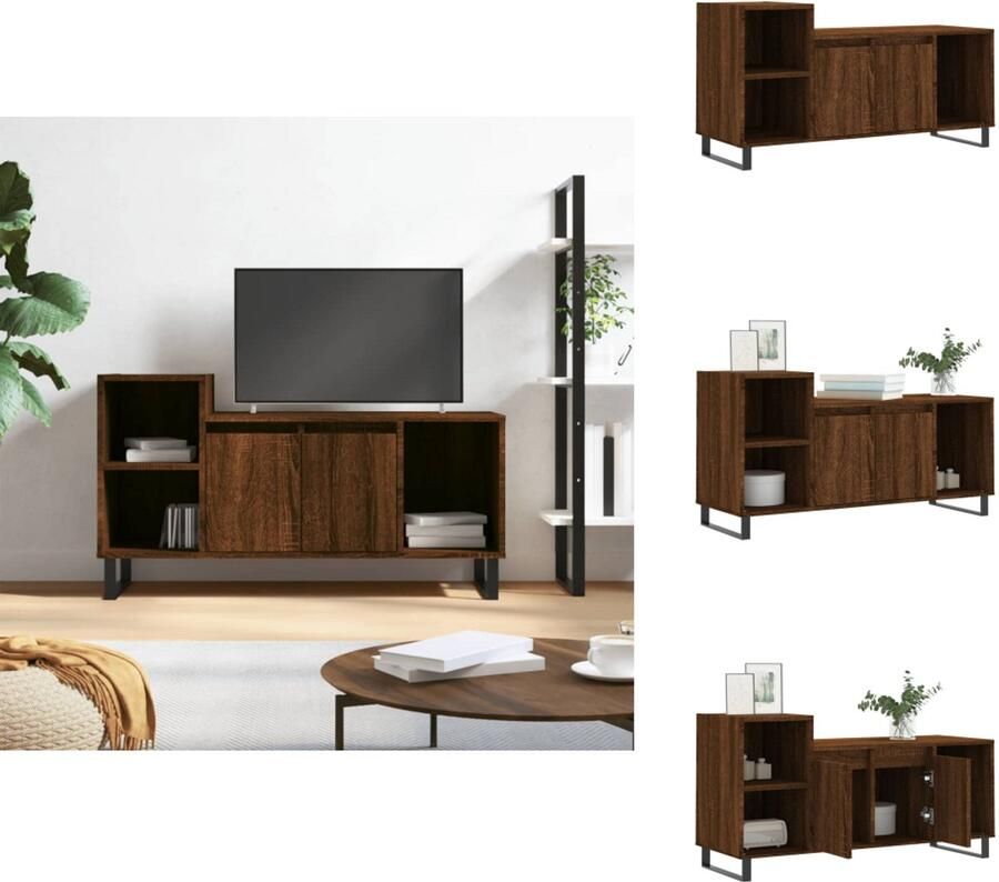 VidaXL -Tv-meubel-100x35x55-cm-bewerkt-hout-bruineikenkleurig