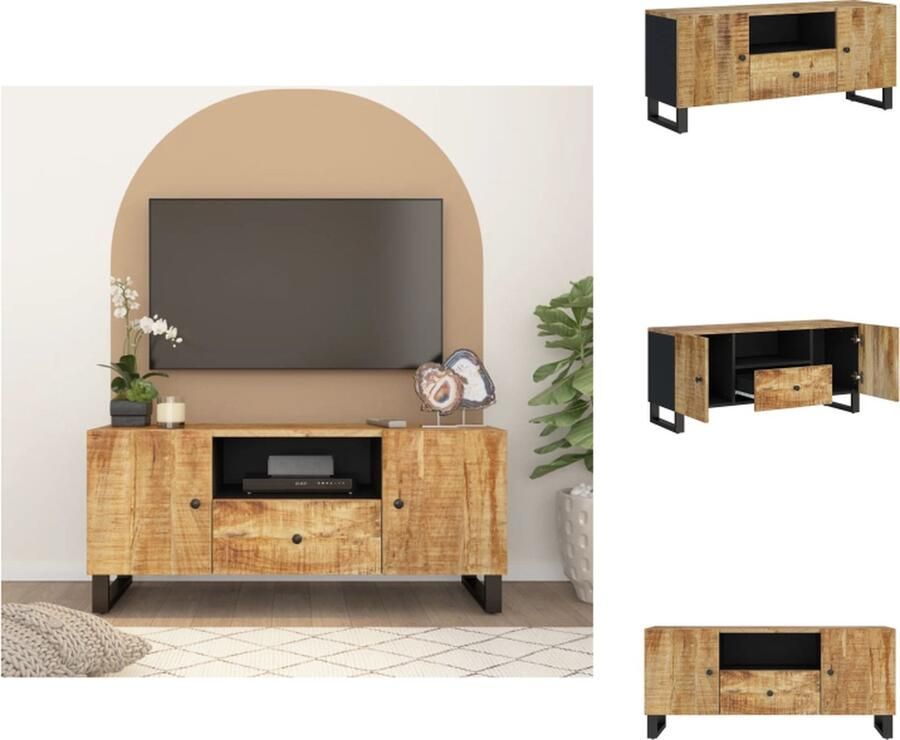 VidaXL Tv-meubel Tv-meubelen Tv-standaard Televisiemeubel Tv-meubel 105x33 5x46 cm massief mangohout en bewerkt hout