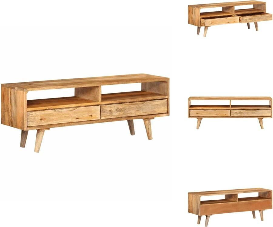 VidaXL Tv-meubel Tv-meubelen Tv-standaard Televisiemeubel Tv-meubel 110x30x41 cm massief mangohout