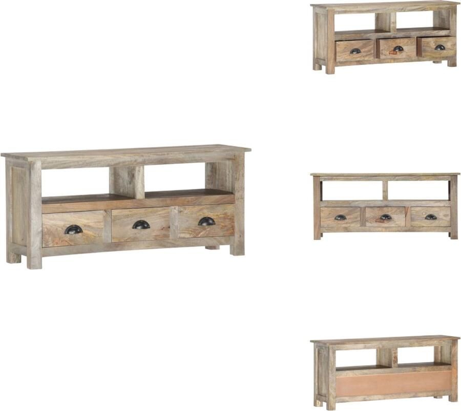 VidaXL Tv-meubel Tv-meubelen Tv-standaard Televisiemeubel Tv-meubel 110x30x50 cm massief mangohout