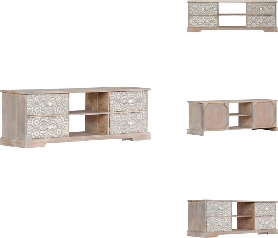 VidaXL Tv-meubel Tv-meubelen Tv-standaard Televisiemeubel Tv-meubel 120x30x40 cm massief acaciahout