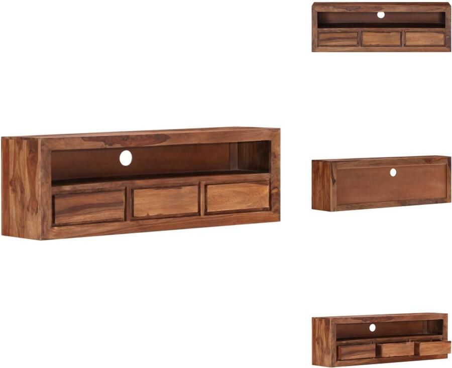 VidaXL Tv-meubel Tv-meubelen Tv-standaard Televisiemeubel Tv-meubel 120x30x40 cm massief sheeshamhout - Foto 2