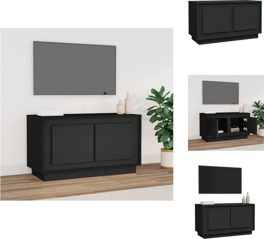 VidaXL Tv-meubel Tv-meubelen Tv-standaard Televisiemeubel Tv-meubel 80x35x45 cm bewerkt hout zwart