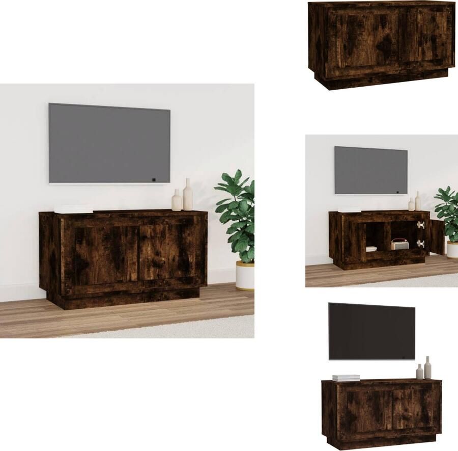 VidaXL Tv-meubel Tv-meubelen Tv-standaard Televisiemeubel Tv-meubel 80x35x45 cm bewerkt hout gerookt eikenkleurig