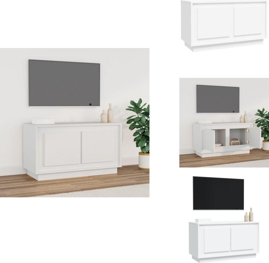 VidaXL Tv-meubel Tv-meubelen Tv-standaard Televisiemeubel Tv-meubel 80x35x45 cm bewerkt hout wit