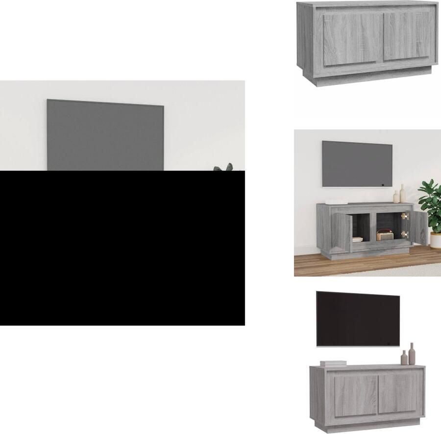 VidaXL Tv-meubel Tv-meubelen Tv-standaard Televisiemeubel Tv-meubel 80x35x45 cm bewerkt hout grijs sonoma eikenkleurig
