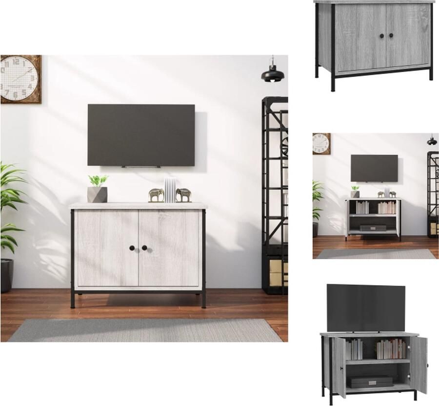 VidaXL Tv-meubel Tv-meubelen Tv-standaard Televisiemeubel Tv-meubel met deuren 60x35x45 cm bewerkt hout grijs sonoma