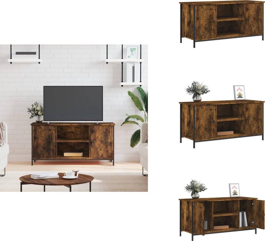 VidaXL Tv-meubel Tv-meubels Kast Dressoir Tv-meubel 100x40x50 cm bewerkt hout gerookt eikenkleurig