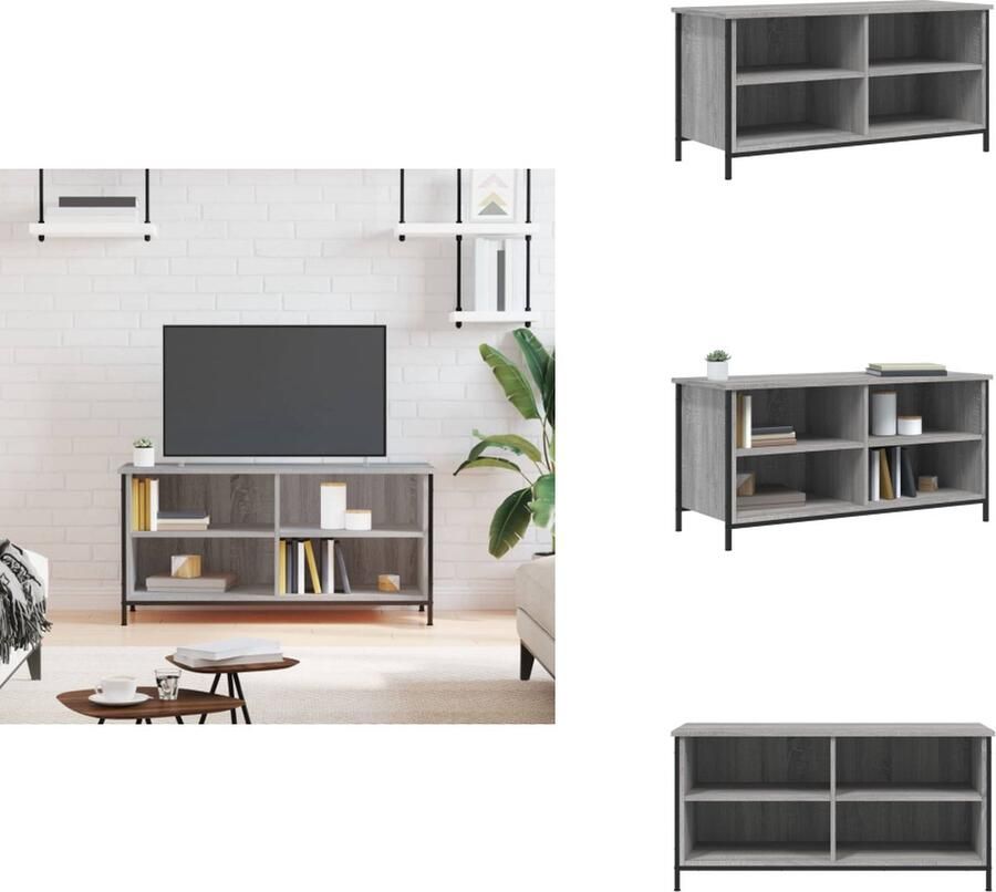 VidaXL Tv-meubel Tv-meubels Kast Dressoir Tv-meubel 100x40x50 cm bewerkt hout grijs sonoma eikenkleurig