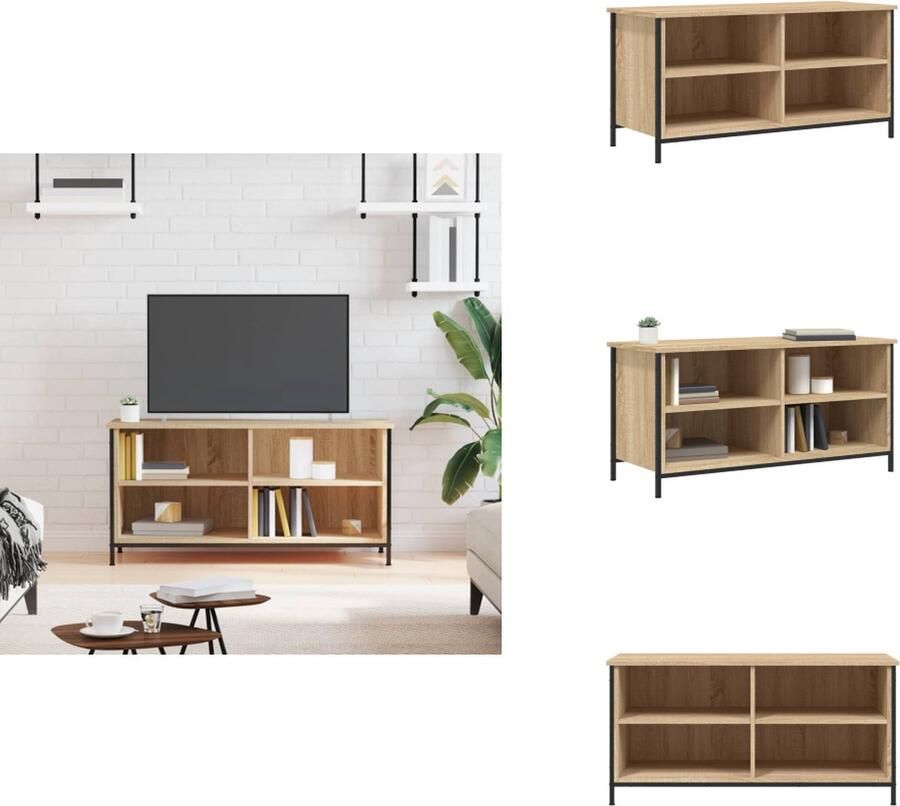 VidaXL Tv-meubel Tv-meubels Kast Dressoir Tv-meubel 100x40x50 cm bewerkt hout sonoma eikenkleurig - Foto 2