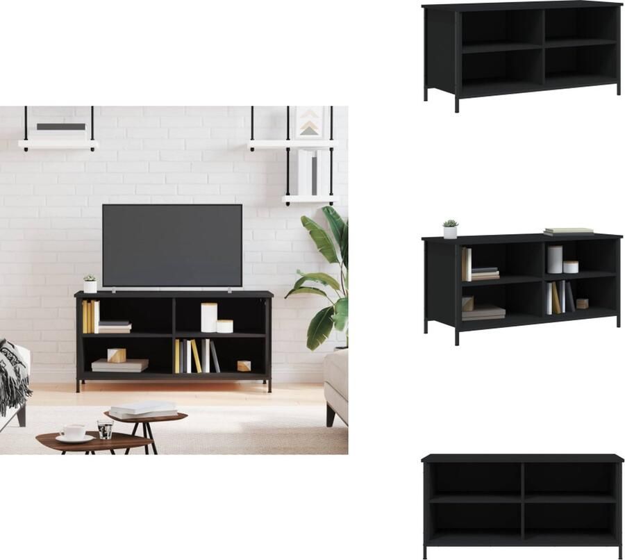 VidaXL Tv-meubel Tv-meubels Kast Dressoir Tv-meubel 100x40x50 cm bewerkt hout zwart