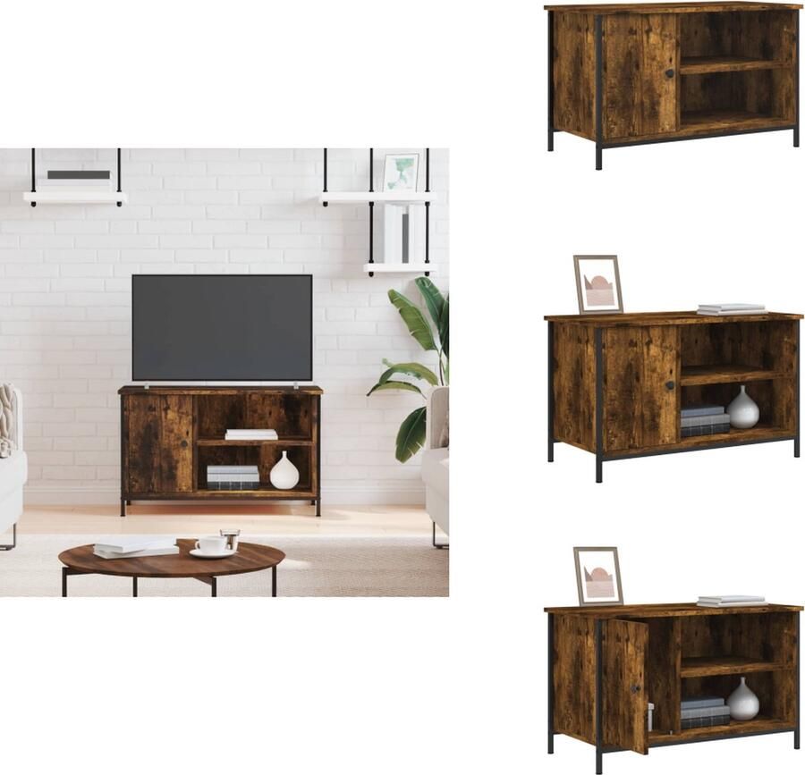 VidaXL Tv-meubel Tv-meubels Kast Dressoir Tv-meubel 80x40x50 cm bewerkt hout gerookt eikenkleurig