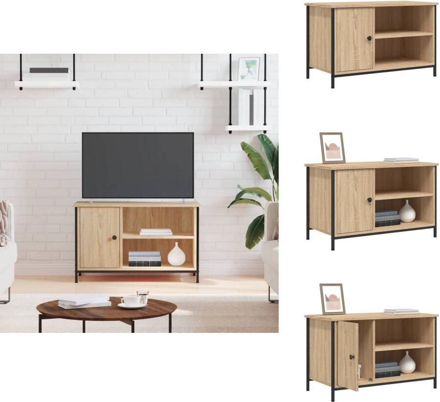 VidaXL Tv-meubel Tv-meubels Kast Dressoir Tv-meubel 80x40x50 cm bewerkt hout sonoma eikenkleurig