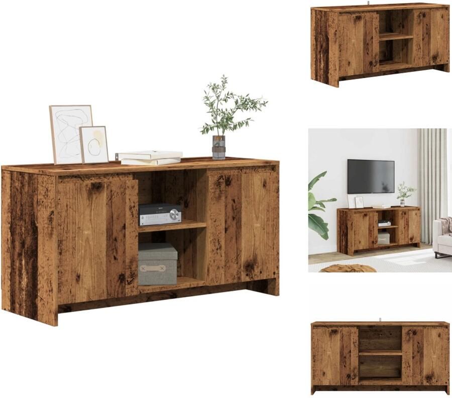 VidaXL Tv-meubel Tv-meubels Tv-kast Hifi-kast Tv-meubel 102x37 5x52 5 cm bewerkt hout oud houtkleurig