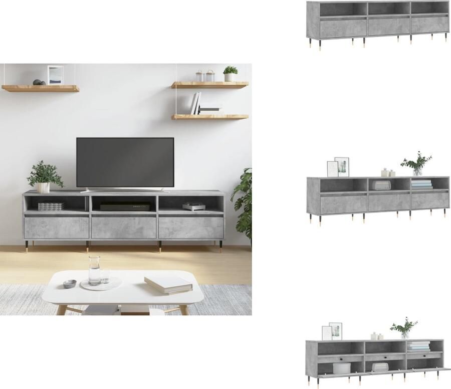 VidaXL Tv-meubel Tv-meubels Tv-kast Hifi-kast Tv-meubel 150x30x44 5 cm bewerkt hout betongrijs