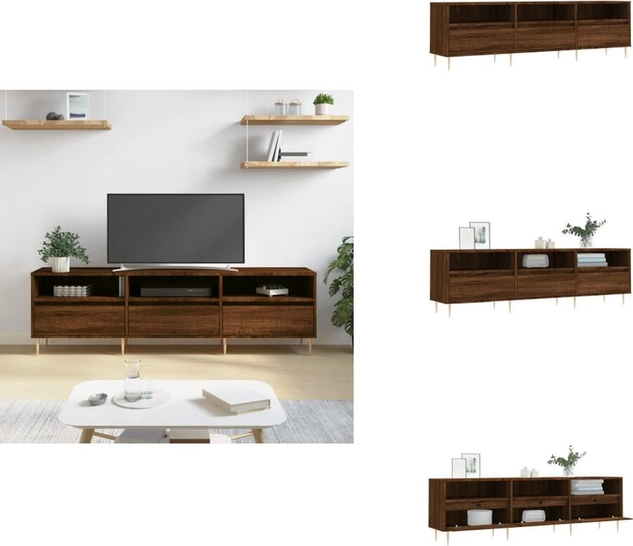 VidaXL Tv-meubel Tv-meubels Tv-kast Hifi-kast Tv-meubel 150x30x44 5 cm bewerkt hout bruin eikenkleur
