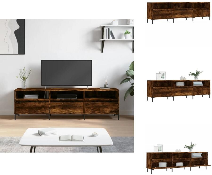 VidaXL Tv-meubel Tv-meubels Tv-kast Hifi-kast Tv-meubel 150x30x44 5 cm bewerkt hout gerookt eikenkleurig