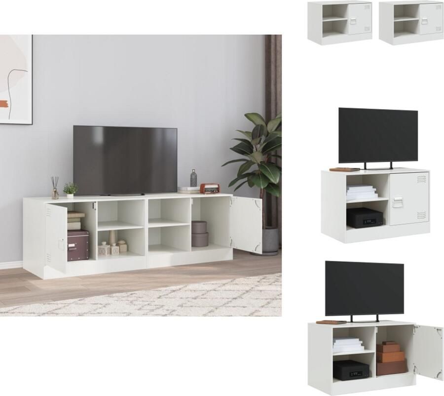 VidaXL Tv-meubel Tv-meubels Tv Kast Opbergkast Tv-meubelen 2 st 67x39x44 cm staal wit