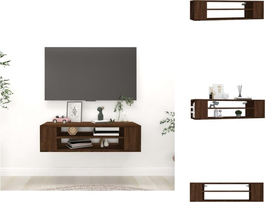 VidaXL -Tv-hangmeubel-100x30x26 5-cm-bewerkt-hout-bruineikenkleurig - Foto 3
