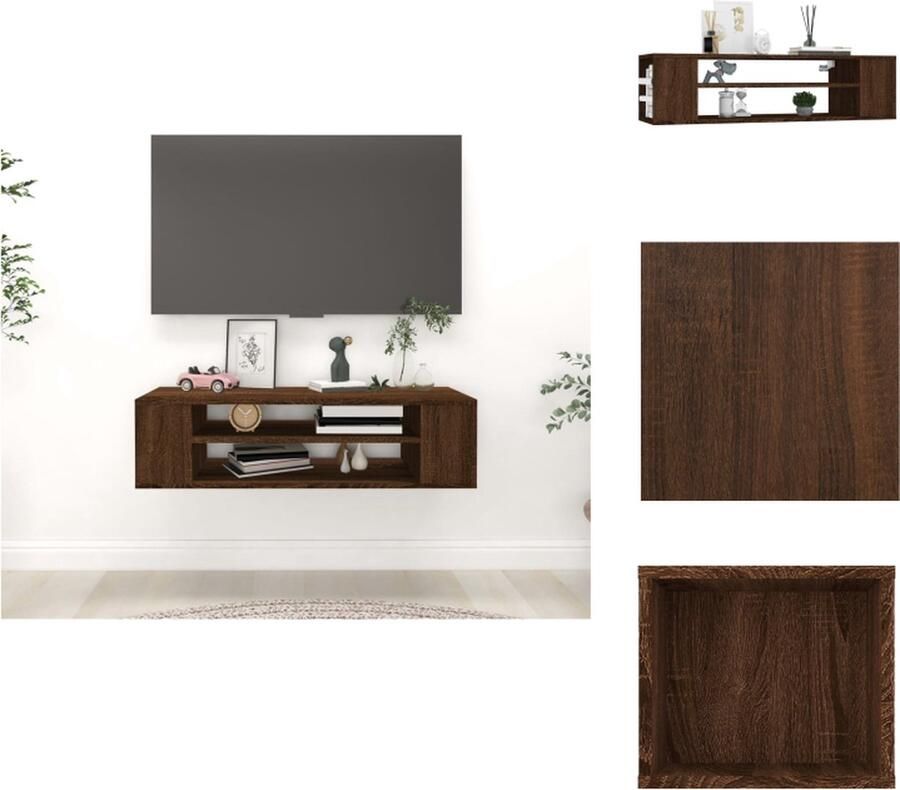 VidaXL -Tv-hangmeubel-100x30x26 5-cm-bewerkt-hout-bruineikenkleurig - Foto 2