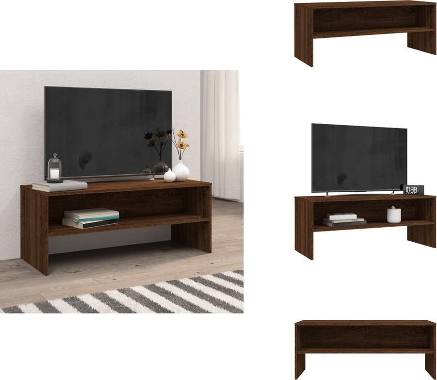 VidaXL Tv Meubel Tv Meubels Tv Kast Tv Kasten Tv-meubel 100x40x40 cm bewerkt hout bruin eikenkleur