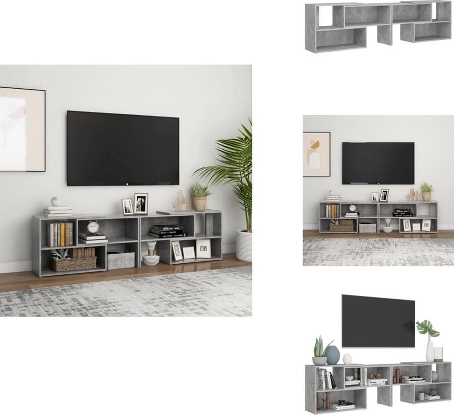 VidaXL Tv-meubel Tv-meubels Tv-kast Tv-kasten Tv-meubel 149x30x52 cm bewerkt hout betongrijs