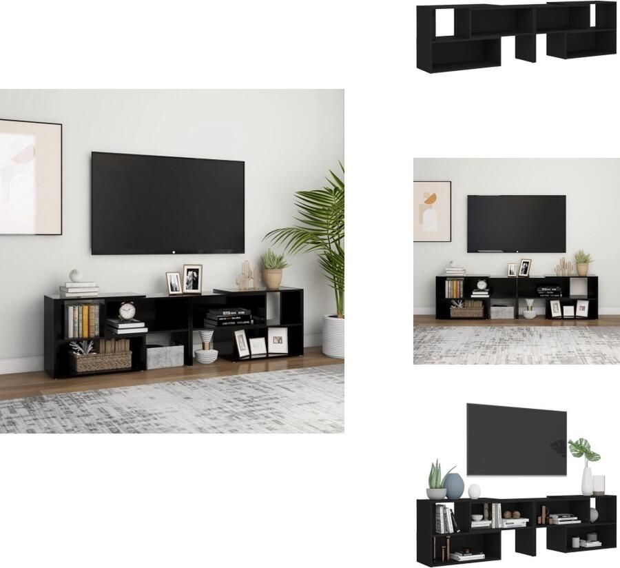 VidaXL Tv-meubel Tv-meubels Tv-kast Tv-kasten Tv-meubel 149x30x52 cm bewerkt hout zwart