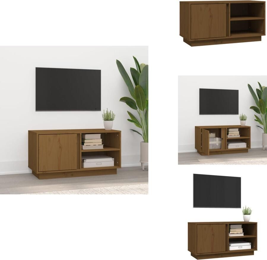 VidaXL Tv Meubel Tv Meubels Tv Kast Tv Kasten Tv-meubel 80x35x40 5 cm massief grenenhout honingbruin