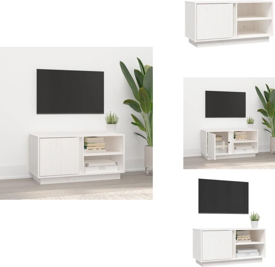 VidaXL Tv Meubel Tv Meubels Tv Kast Tv Kasten Tv-meubel 80x35x40 5 cm massief grenenhout wit