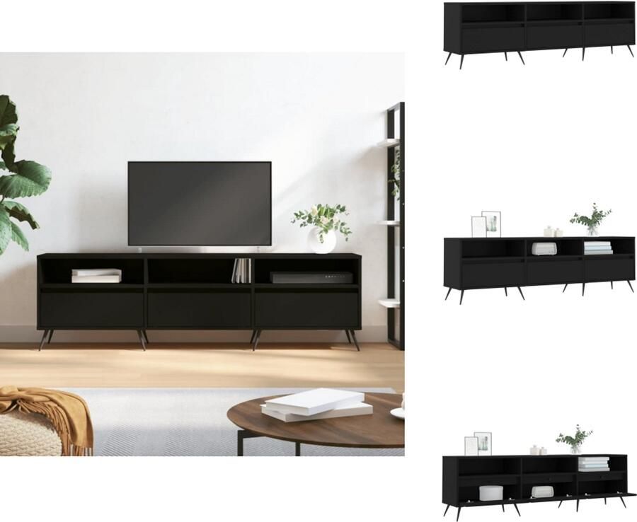 VidaXL Tv-meubel Tv-meubels Tv-meubel Hifi-kast Tv-meubel 150x30x44 5 cm bewerkt hout zwart