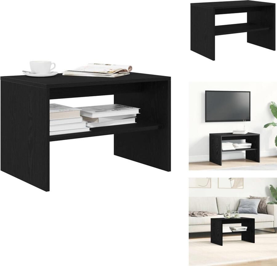 VidaXL TV-meubel TV-meubels -TV-meubel Televisiemeubel Tv-meubel 60x40x40 cm spaanplaat zwart eikenkleurig