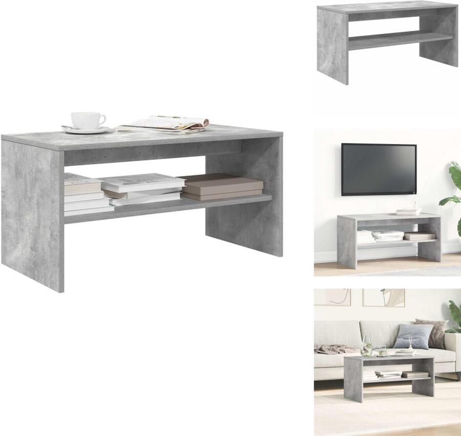 VidaXL TV-meubel TV-meubels -TV-meubel Televisiemeubel Tv-meubel 80x40x40 cm bewerkt hout betongrijs