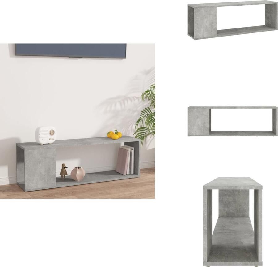 VidaXL Tv-meubel Tv-meubels Tv Meubel Tv Meubels Tv-meubel 100x24x32 cm bewerkt hout betongrijs